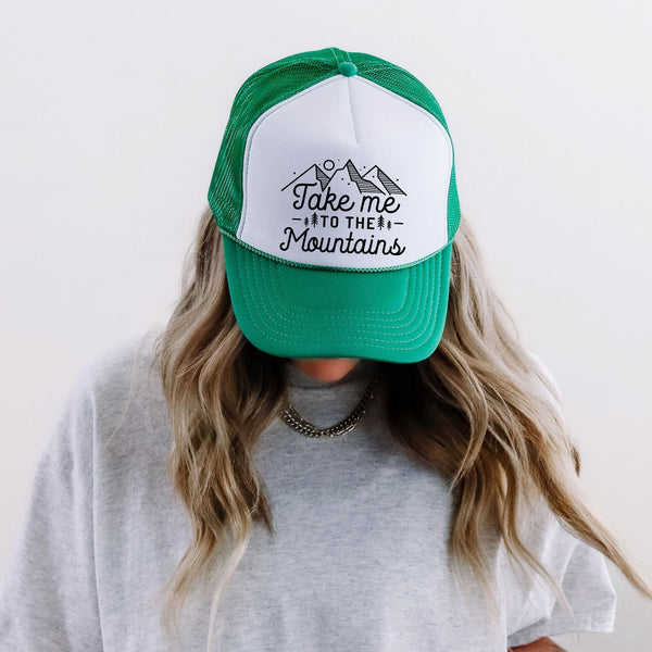 “Take Me To The Mountains” Landscape Foam Trucker Hat