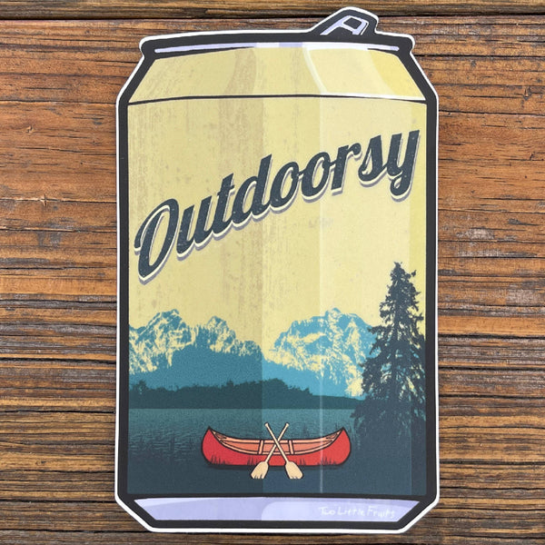 "Outdoorsy" Canoe Funny Beer Can Stickers