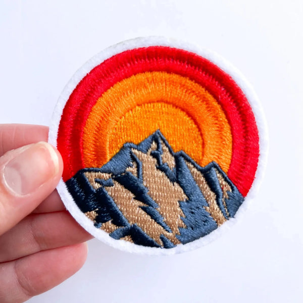 Embroidered Mountain Iron On Sew On Patch