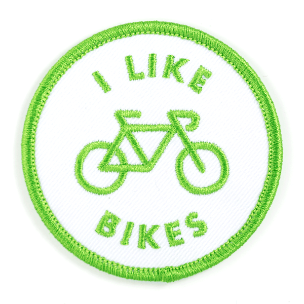 "I Like Bikes" Embroidered Iron-On Patch