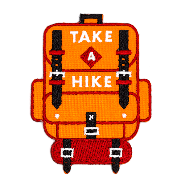 "Take A Hike" Embroidered Iron-On Backpack Patch