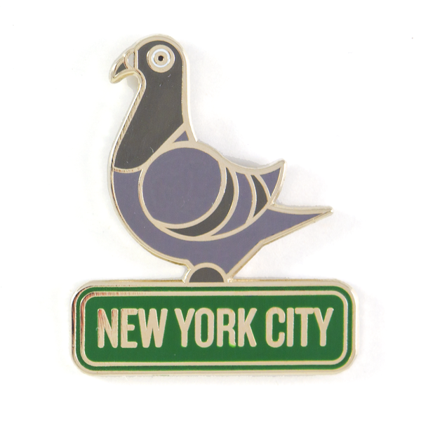 NYC New York Street SignPigeon Pin