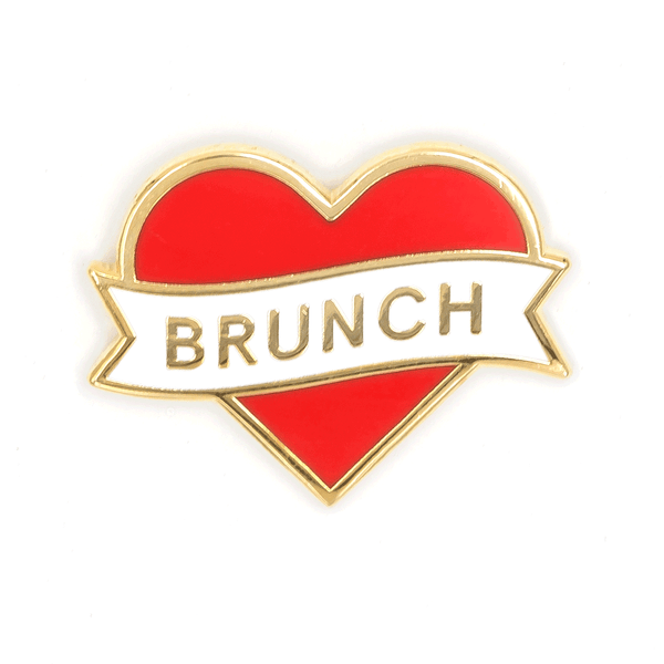 "Brunch" Heart Enamel Pin