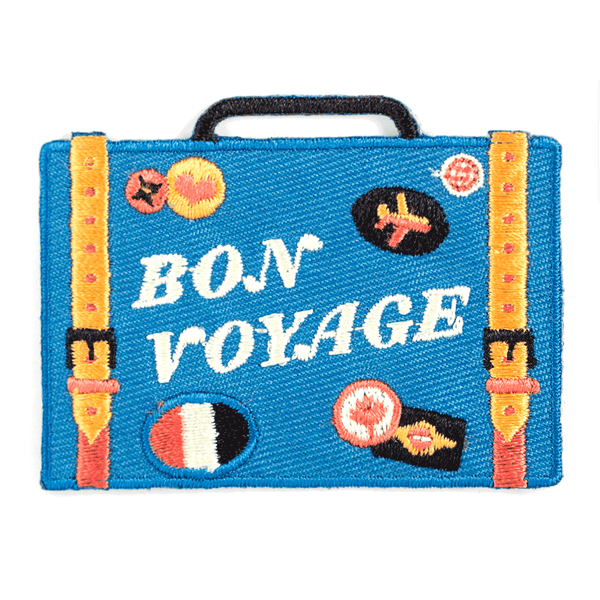 "Bon Voyage" Embroidered Iron-On Patch