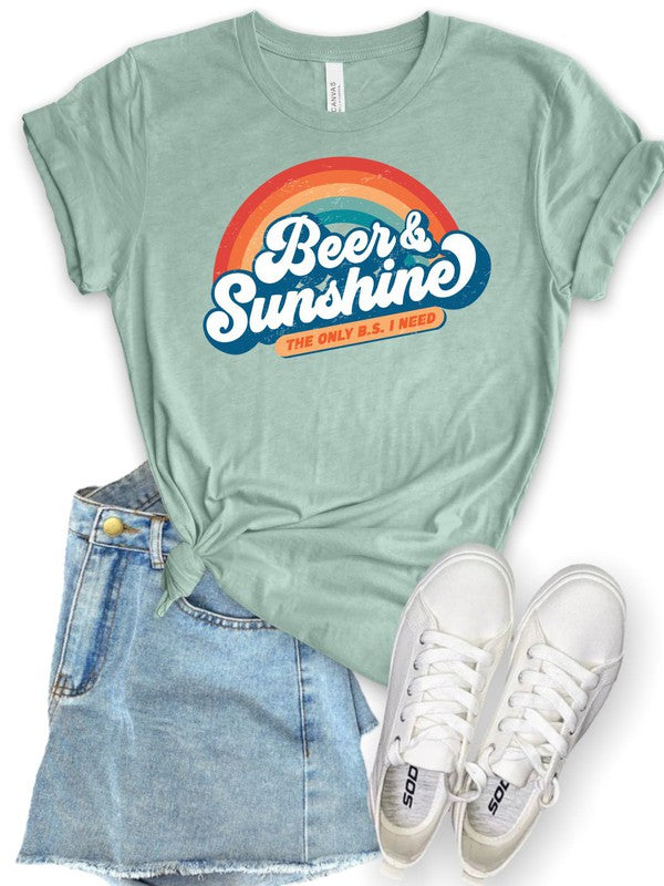 "Beer and Sunshine Only BS I Need" Softstyle Tee