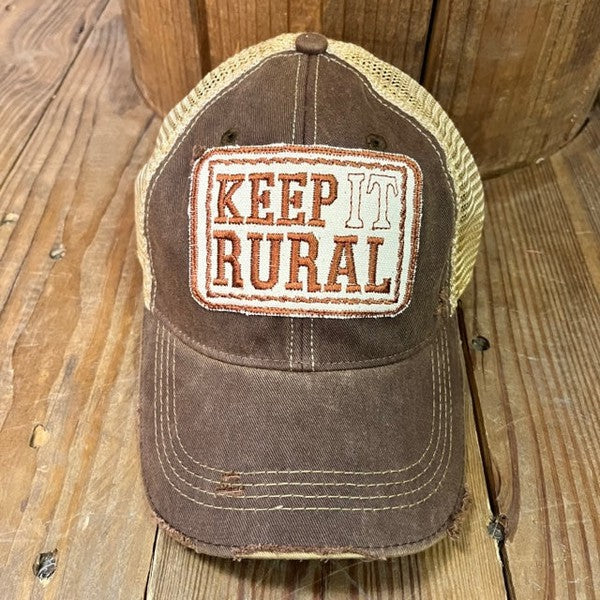 “Keep It Rural” Distressed  Cap