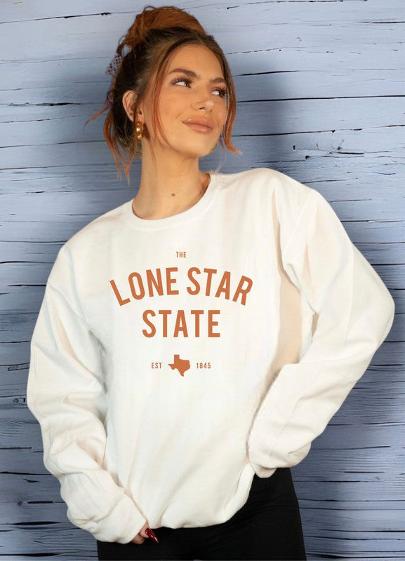 “The Lone Star State” Texas Crewneck Sweatshirt- Plus Sizes
