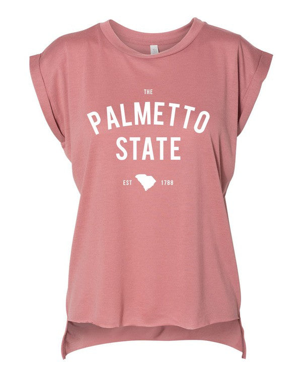 "The Palmetto State" South Carolina Graphic Rolled Cuff Women's Tee