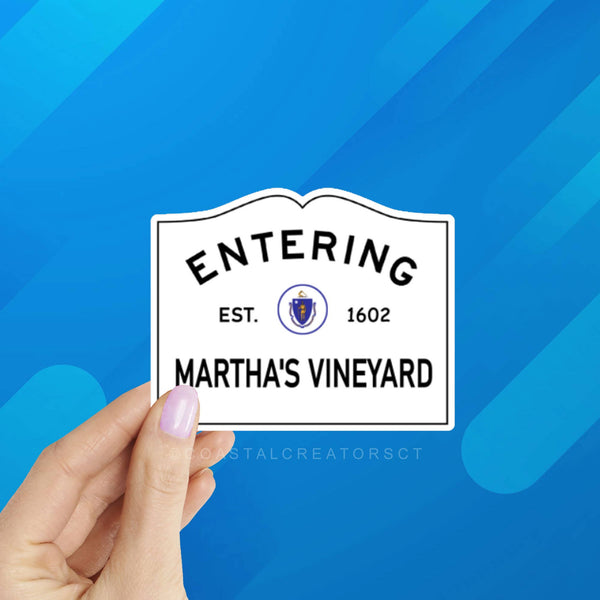 “Entering Martha's Vineyard” Sign Sticker