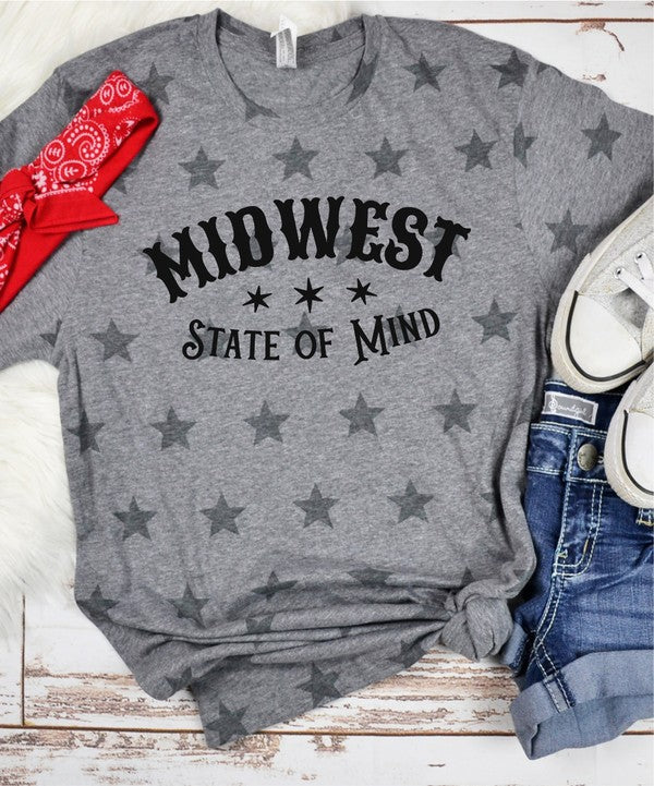 "Midwest State of Mind" Star Graphic Tee (Plus)