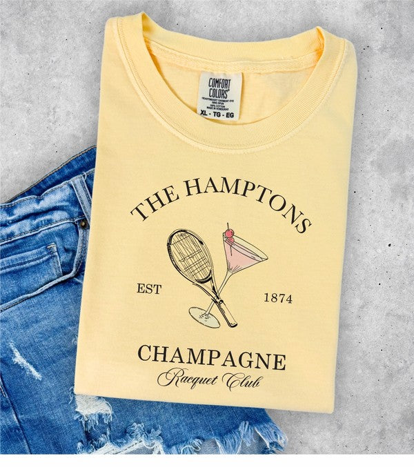 Hamptons Champagne Racquet Club Comfort Color Tee