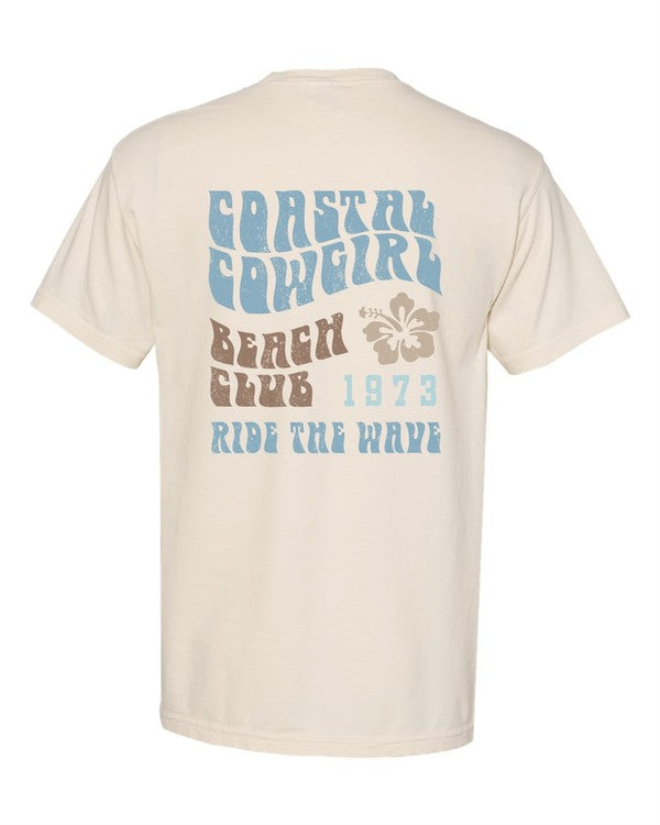 “Coastal Cowgirl” Beach Pocket Tee (Plus)