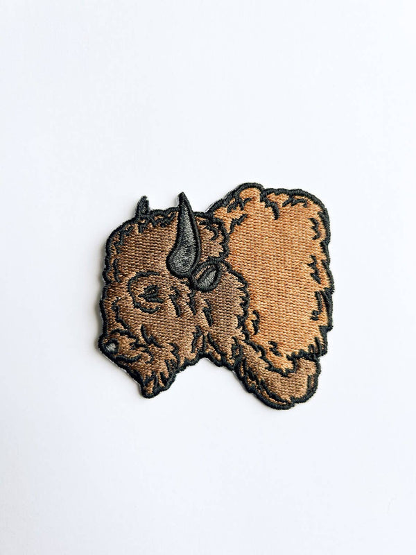 Bison Buffalo Embroidered Iron On Patch