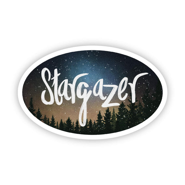 "Stargazer" Woodsy Stary Sky Sticker