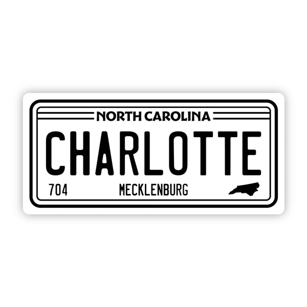 "Charlotte North Carolina 704" License Plate Sticker