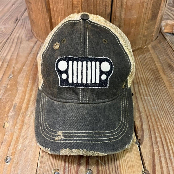 Black Jeep Grill Unisex Cap