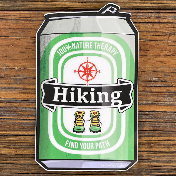 "Find Your Path" Hiking Beer Can Funny Sticker