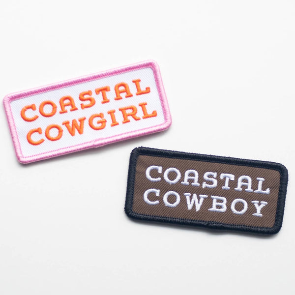 "Coastal Cowgirl and Cowboy" (Set) Embroidered Iron on Patch Pack