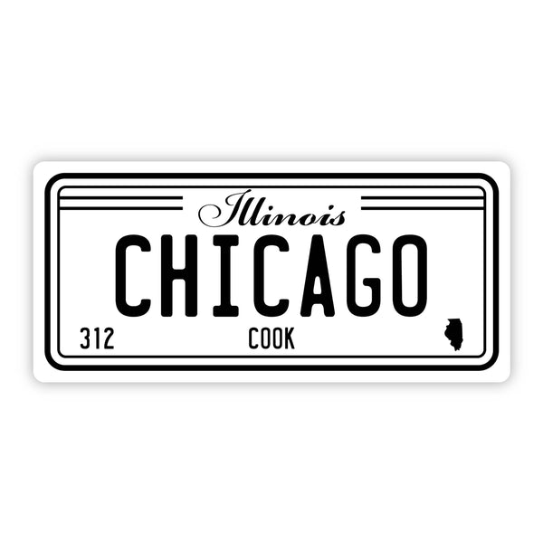 "Chicago Illinois 312" License Plate Vinyl Stickers (Various)