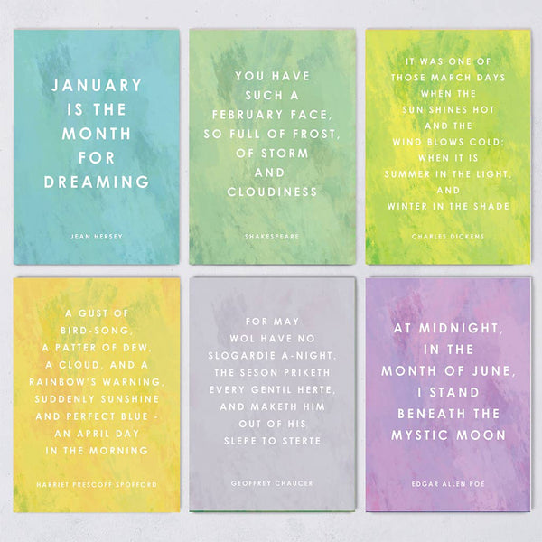 Year of Quotes - Literary Postcard Set - 12 pack