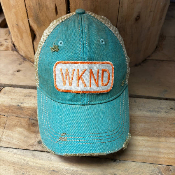 "WKND" Distressed Unisex Hat