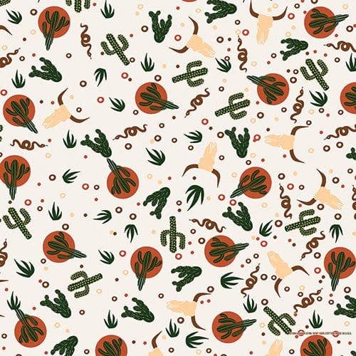 Wild West Print Desert Oversized Cotton Bandana, 22" x 22"