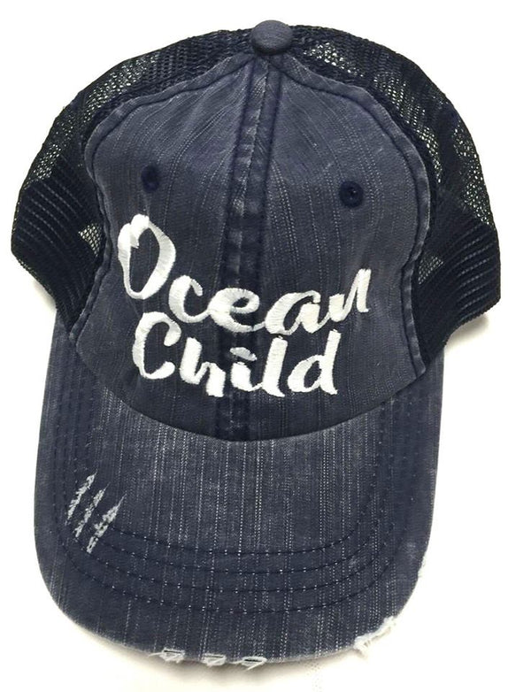 "Ocean Child" Distressed Cap