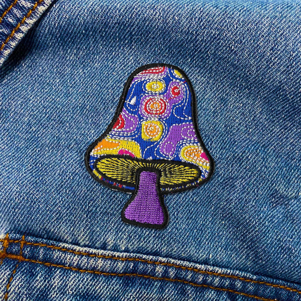 Funky Mushroom Iron On Patch