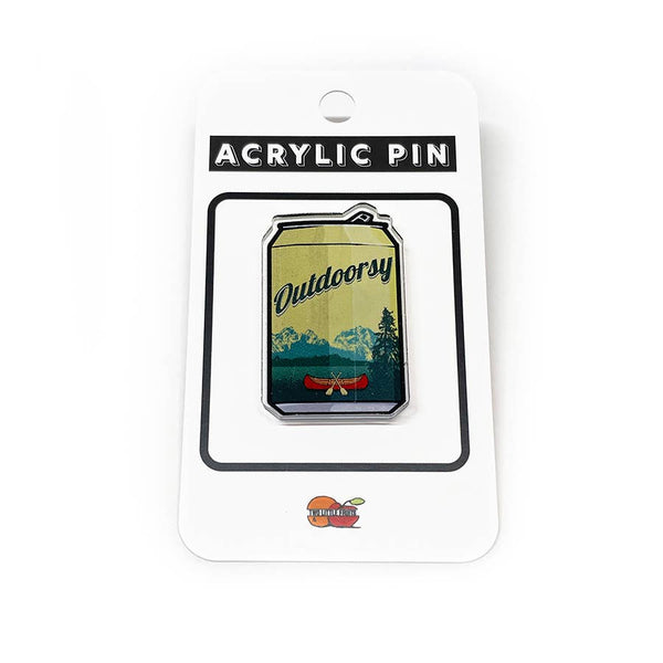 "Outdoorsy" Canoe Beer Funny Acrylic Pins