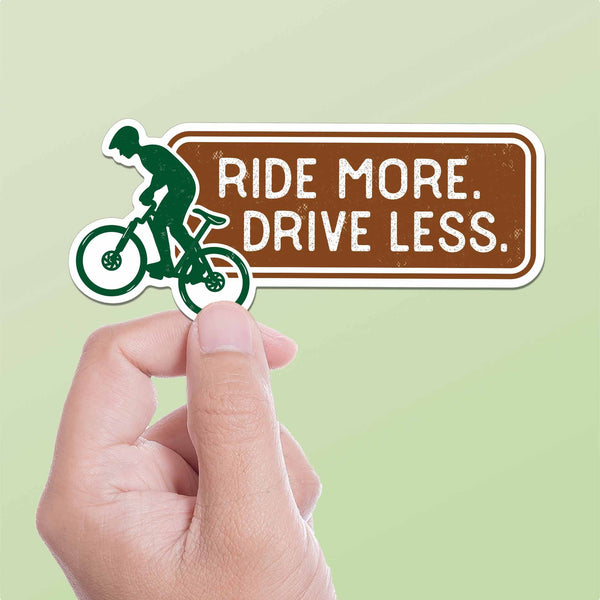 “Ride More, Drive Less” Mountain Bike Sticker