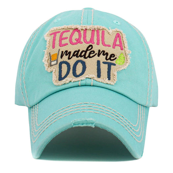 TEQUILA made me DO IT washed vintage ball cap