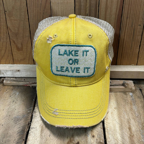 "Lake It or Leave It" Distressed Vintage Hat