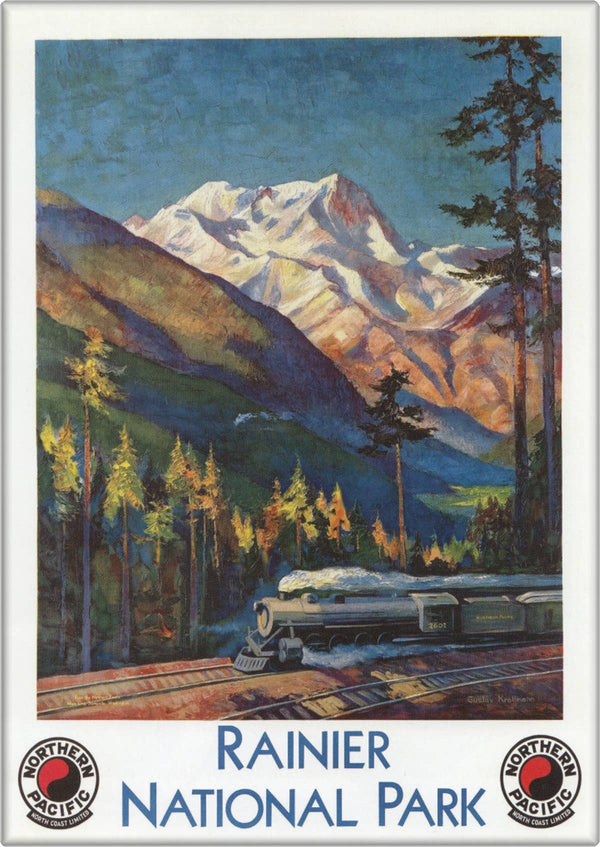 "Rainier National Park" Magnet Vintage Style Poster Reproduction