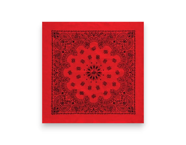 Austin Paisley Red and Black Oversized Bandana