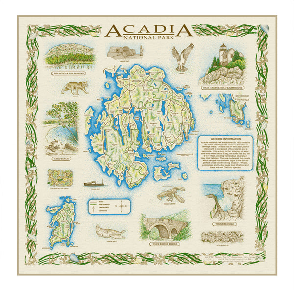 Acadia Bandana (Version 2) National Park Highlights (SALE)