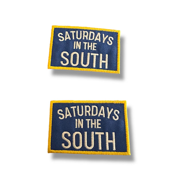 “Saturdays in the South” Embroidered Iron On Patch