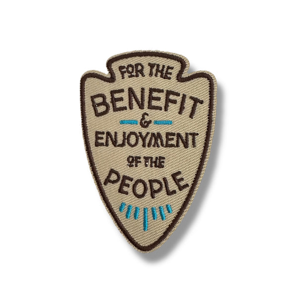 “For The Benefit & Enjoyment Of The People” National Park Arrowhead Iron On Patch