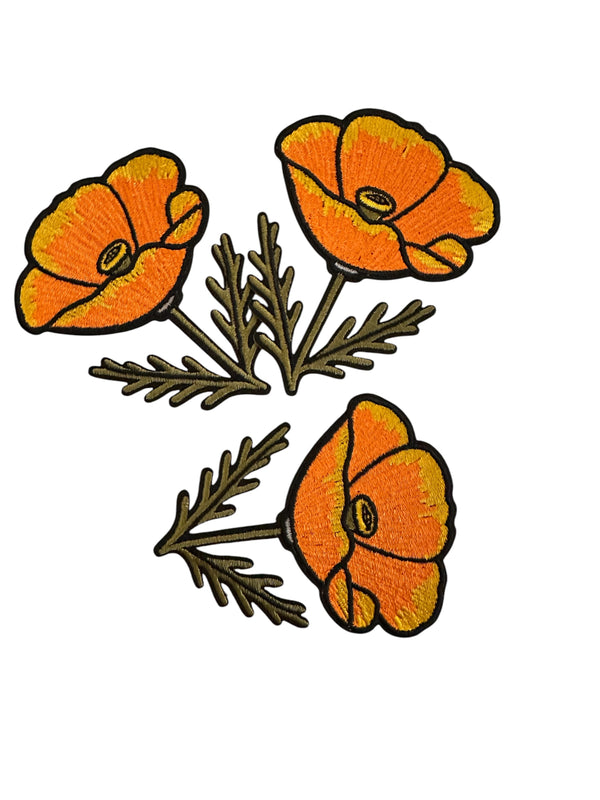 California Golden Poppy Iron On Patch