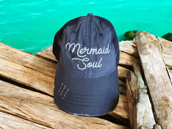 “Mermaid Soul” Distressed Cap