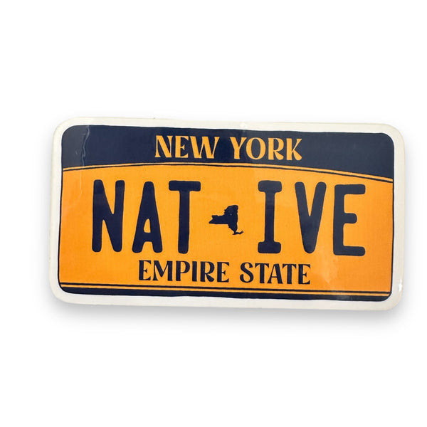 Native New York License Plate Sticker