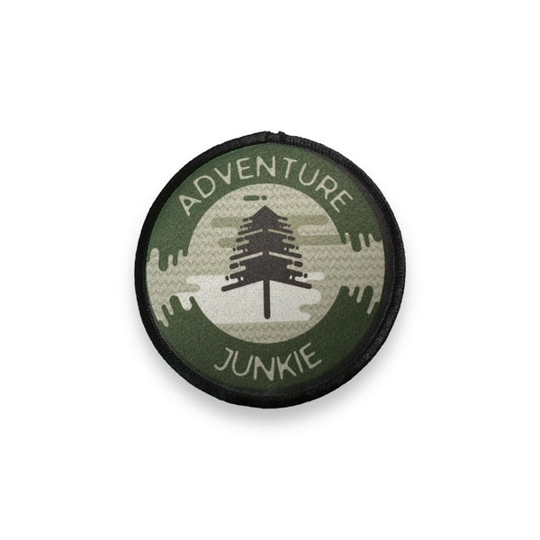 “Adventure Junkie” (Tree) Iron On Patch