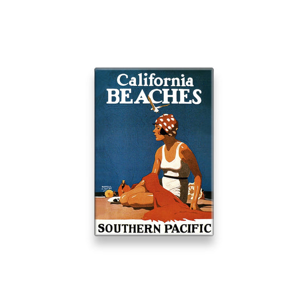 “California Beaches - Southern Pacific" Magnet Vintage Ad