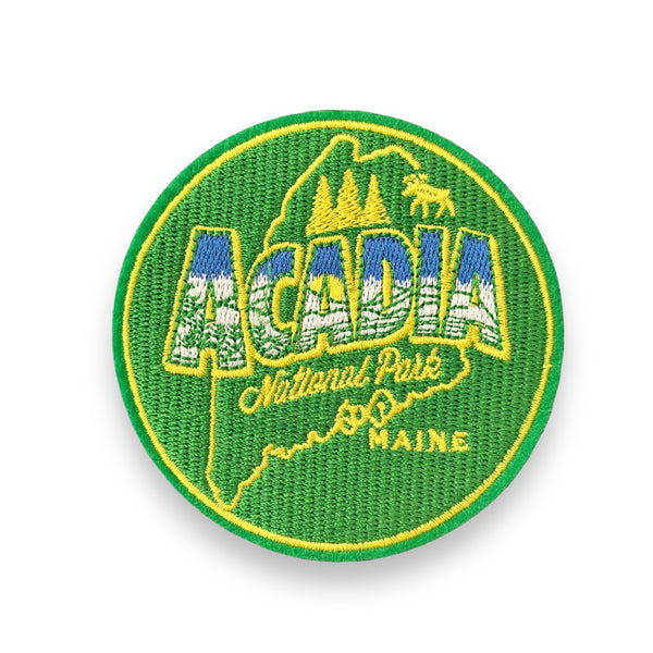 Acadia National Park Iron On Patch (Green)