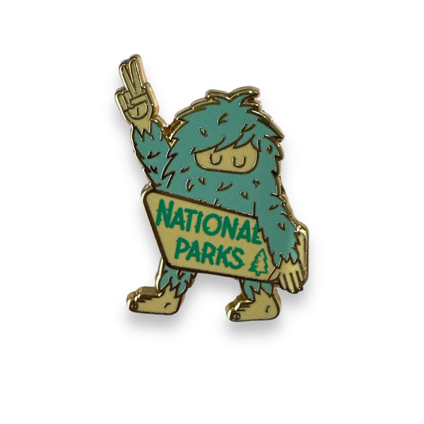 Sasquatch “National Parks” Sign Pin