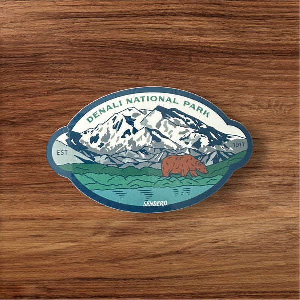 Denali National Park Oval Vinyl Sticker Decal