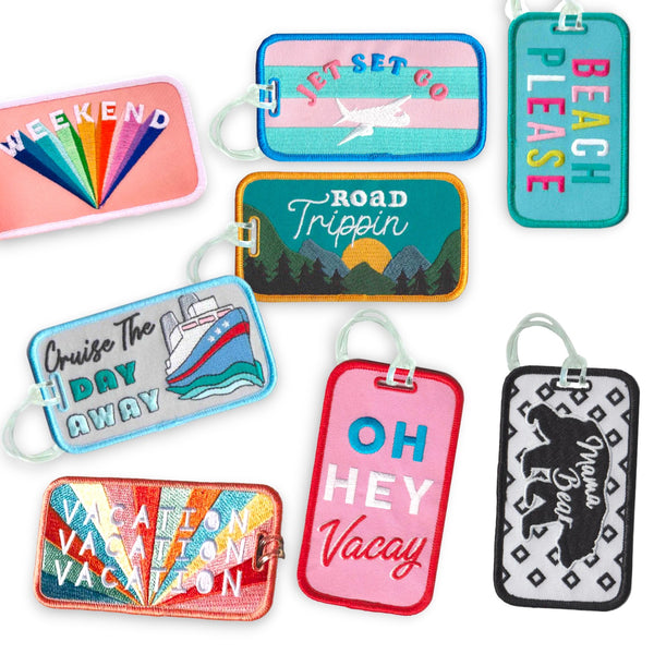 Fun Embroidered Patch Luggage Tags (Various)