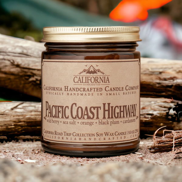 Pacific Coast Highway All Natural Soy Wax Artisan Candle - Amber Jar or Travel Tin