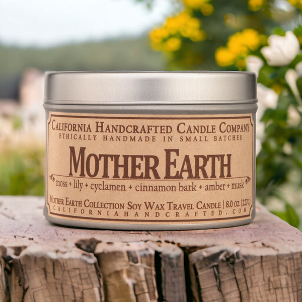 Mother Earth All-Natural Soy Wax Artisan Candle - Amber Jar or Travel Tin