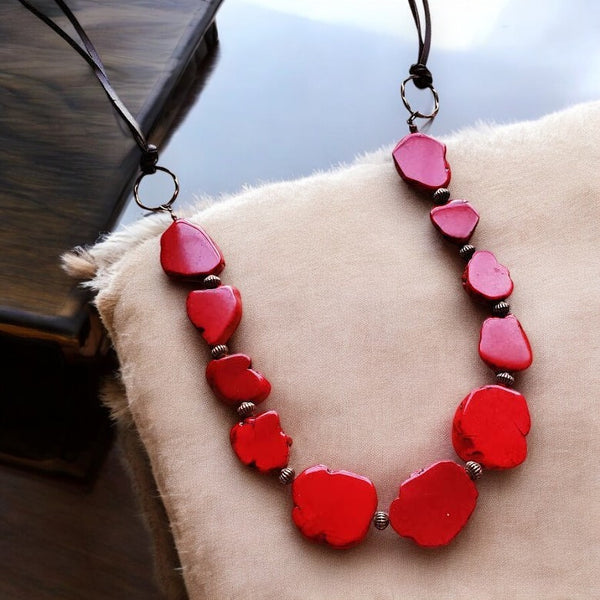 Red Turquoise Slab Necklace (CLEARANCE)