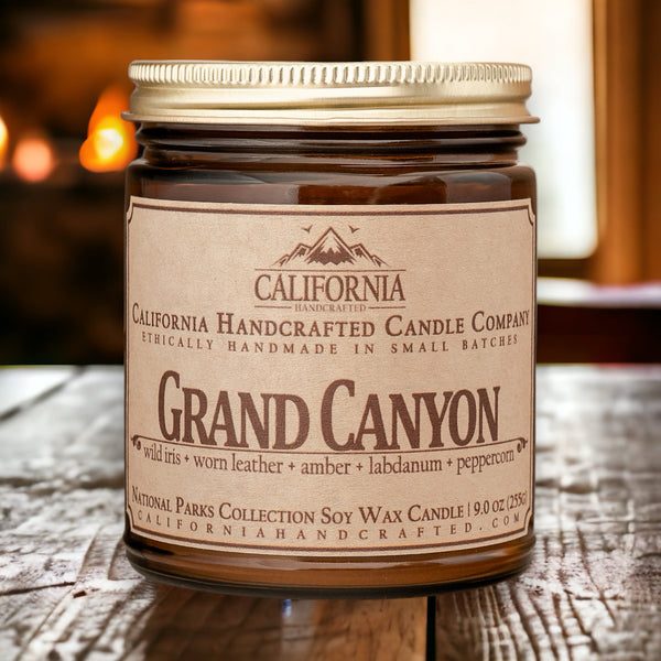 Grand Canyon All-Natural Soy Wax Artisan Candle - Amber Jar or Travel Tin